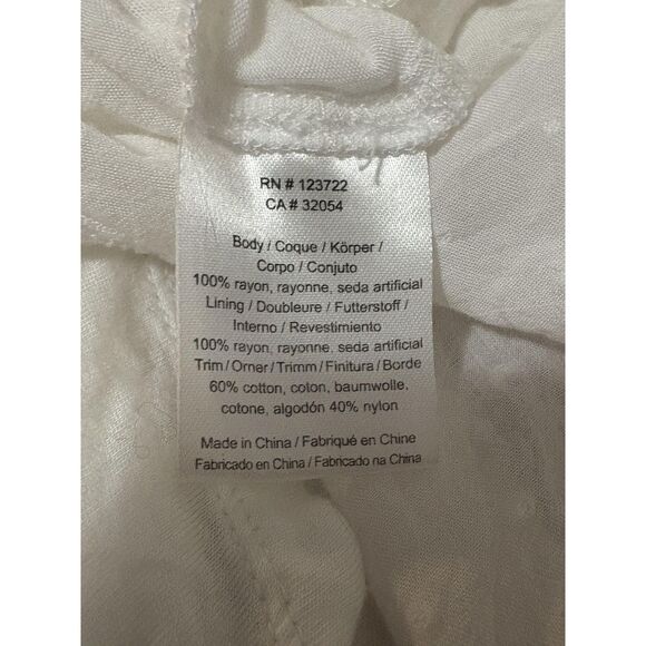 One September Blouse Womens Large White Lace Embroidered Peasant Top A512308 - Picture 6 of 7